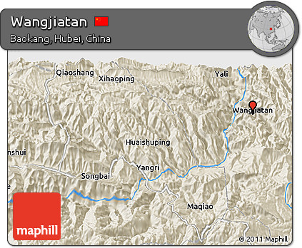Shaded Relief 3D Map of Wangjiatan