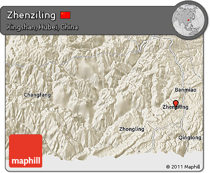 Shaded Relief 3D Map of Zhenziling