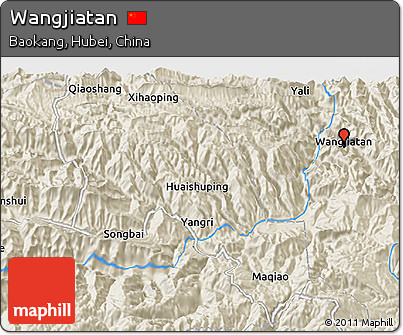 Shaded Relief 3D Map of Wangjiatan