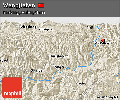 Shaded Relief 3D Map of Wangjiatan