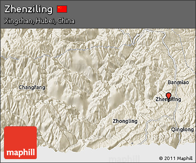 Shaded Relief 3D Map of Zhenziling