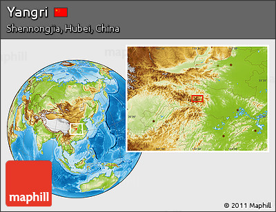 Physical Location Map of Yangri