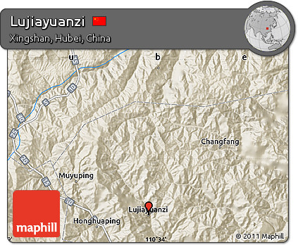 Shaded Relief Map of Lujiayuanzi