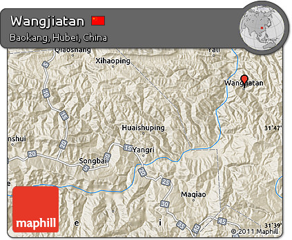 Shaded Relief Map of Wangjiatan
