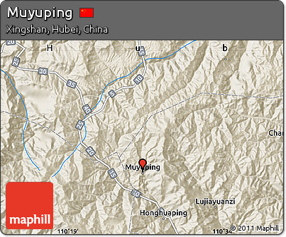 Shaded Relief Map of Muyuping