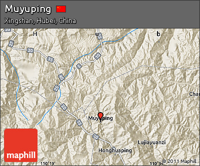Shaded Relief Map of Muyuping