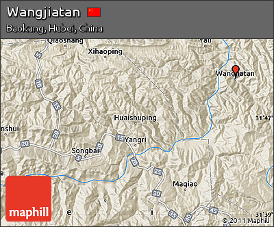 Shaded Relief Map of Wangjiatan