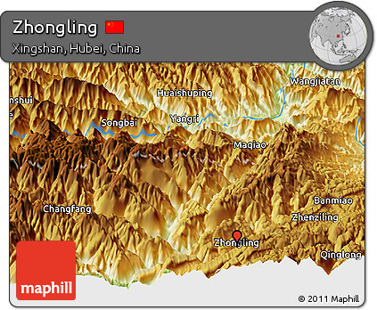 Physical Panoramic Map of Zhongling