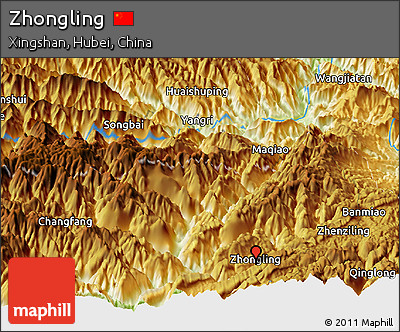 Physical Panoramic Map of Zhongling