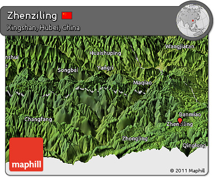 Satellite Panoramic Map of Zhenziling