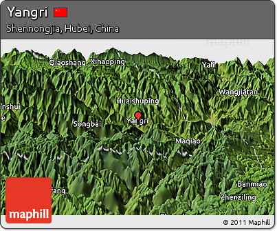 Satellite Panoramic Map of Yangri