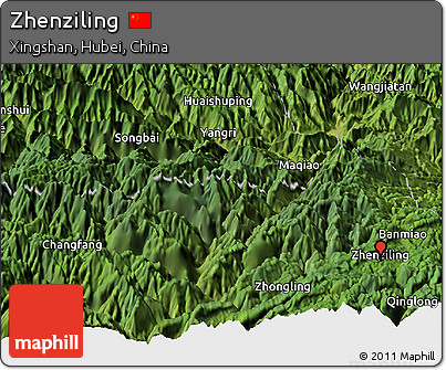 Satellite Panoramic Map of Zhenziling
