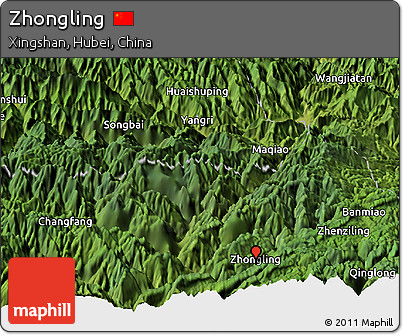 Satellite Panoramic Map of Zhongling