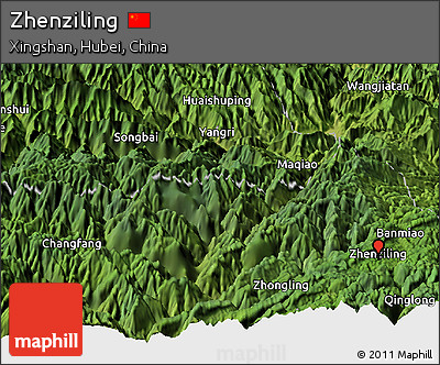 Satellite Panoramic Map of Zhenziling