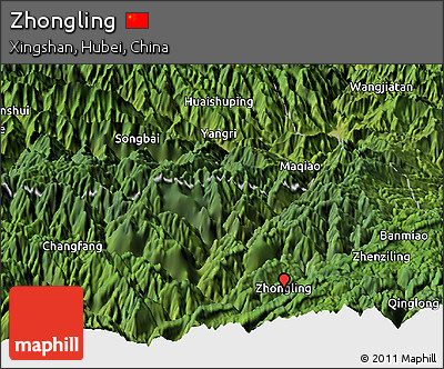 Satellite Panoramic Map of Zhongling