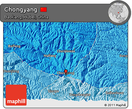 Political 3D Map of Chongyang