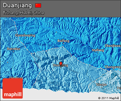 Political 3D Map of Duanjiang