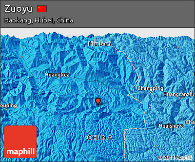 Political 3D Map of Zuoyu