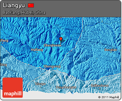 Political 3D Map of Liangyu