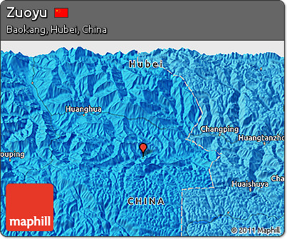 Political 3D Map of Zuoyu