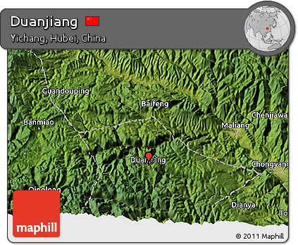 Satellite 3D Map of Duanjiang