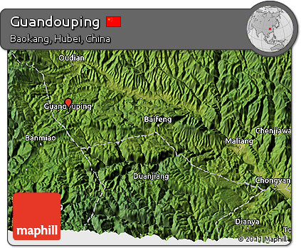 Satellite 3D Map of Guandouping