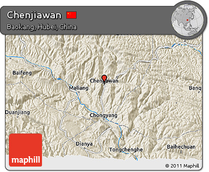 Shaded Relief 3D Map of Chenjiawan