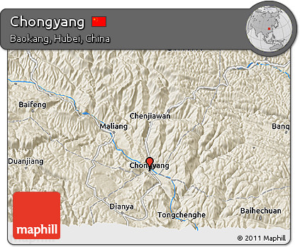 Shaded Relief 3D Map of Chongyang