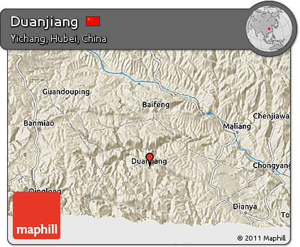 Shaded Relief 3D Map of Duanjiang
