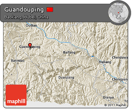 Shaded Relief 3D Map of Guandouping