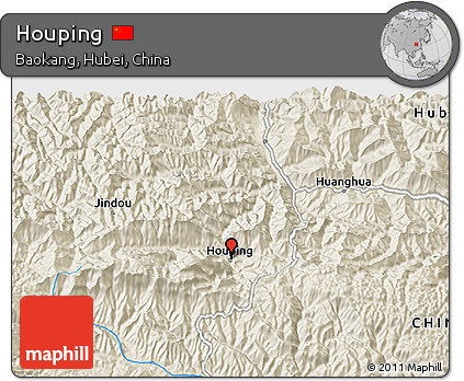 Shaded Relief 3D Map of Houping