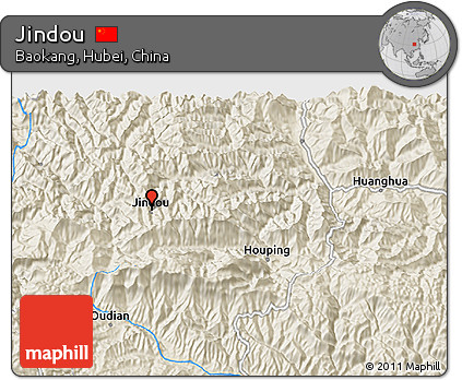 Shaded Relief 3D Map of Jindou