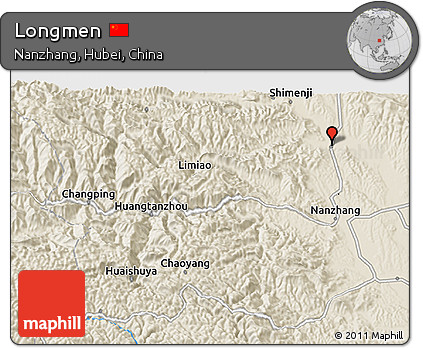 Shaded Relief 3D Map of Longmen