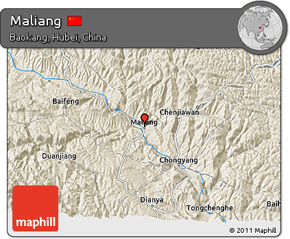 Shaded Relief 3D Map of Maliang