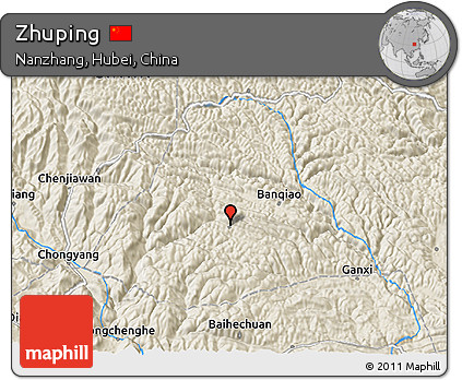 Shaded Relief 3D Map of Zhuping