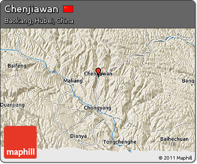 Shaded Relief 3D Map of Chenjiawan