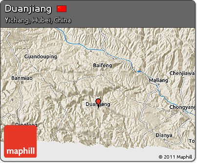 Shaded Relief 3D Map of Duanjiang