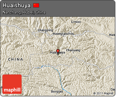 Shaded Relief 3D Map of Huaishuya