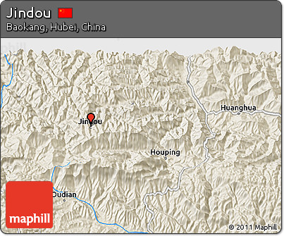 Shaded Relief 3D Map of Jindou