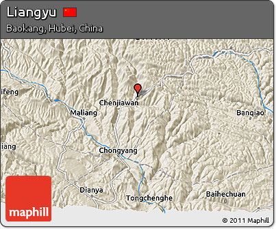 Shaded Relief 3D Map of Liangyu