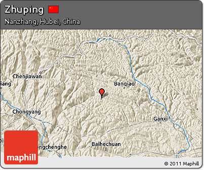 Shaded Relief 3D Map of Zhuping