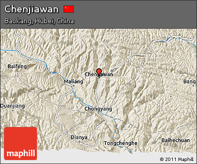 Shaded Relief 3D Map of Chenjiawan