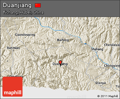 Shaded Relief 3D Map of Duanjiang