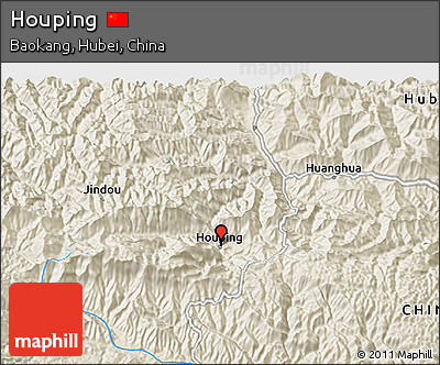 Shaded Relief 3D Map of Houping