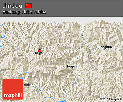 Shaded Relief 3D Map of Jindou
