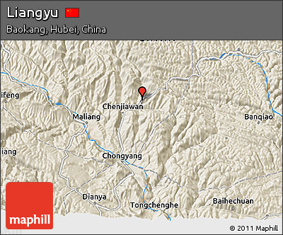 Shaded Relief 3D Map of Liangyu
