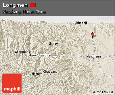 Shaded Relief 3D Map of Longmen