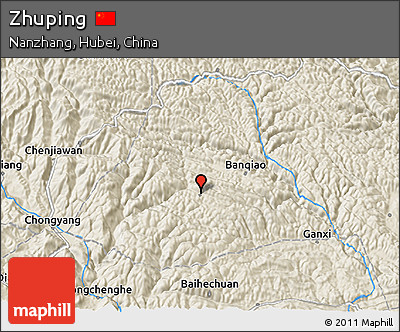 Shaded Relief 3D Map of Zhuping