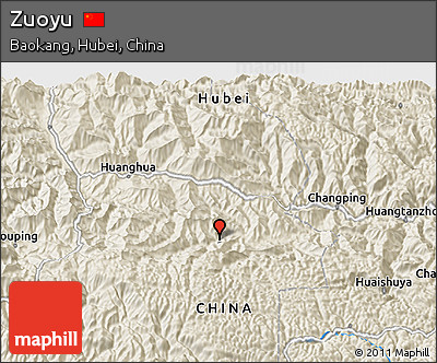 Shaded Relief 3D Map of Zuoyu
