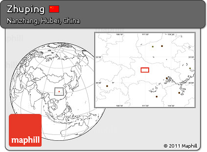 Blank Location Map of Zhuping